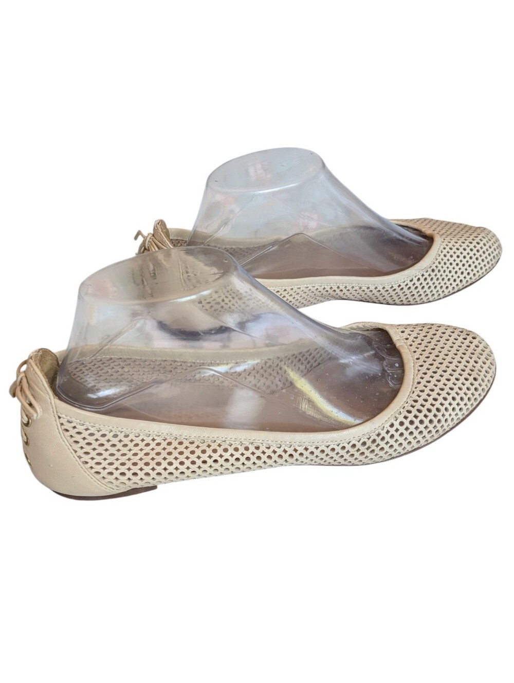 J. Crew Women’s Beige Perforated Ballet Flats Leather Italy 8 Business Casual